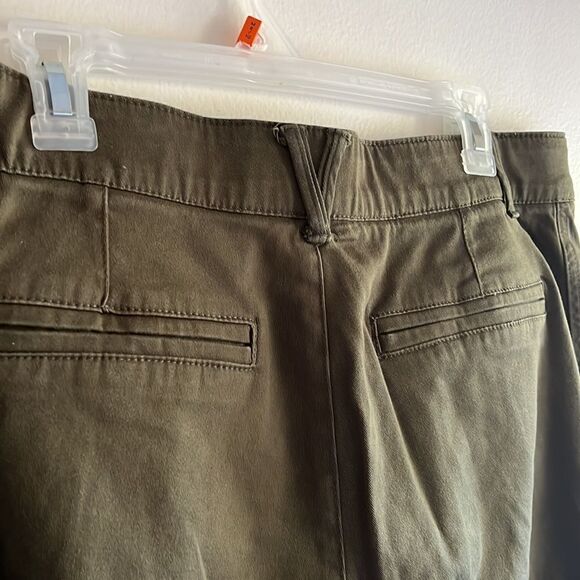 EXCELLENT CONDITION WOMENS 12 DEMOCRACY “AB” SOLUTION HI-RISE OLIVE GREEN PANTS - Picture 5 of 7